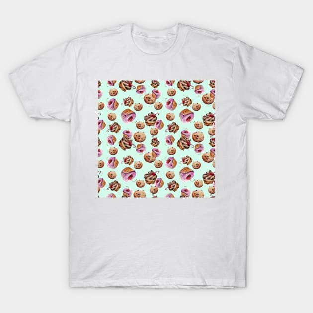 muffin, cake. hand drawn watercolor illustration. Baking and sweets. T-Shirt by SwetlanaArt